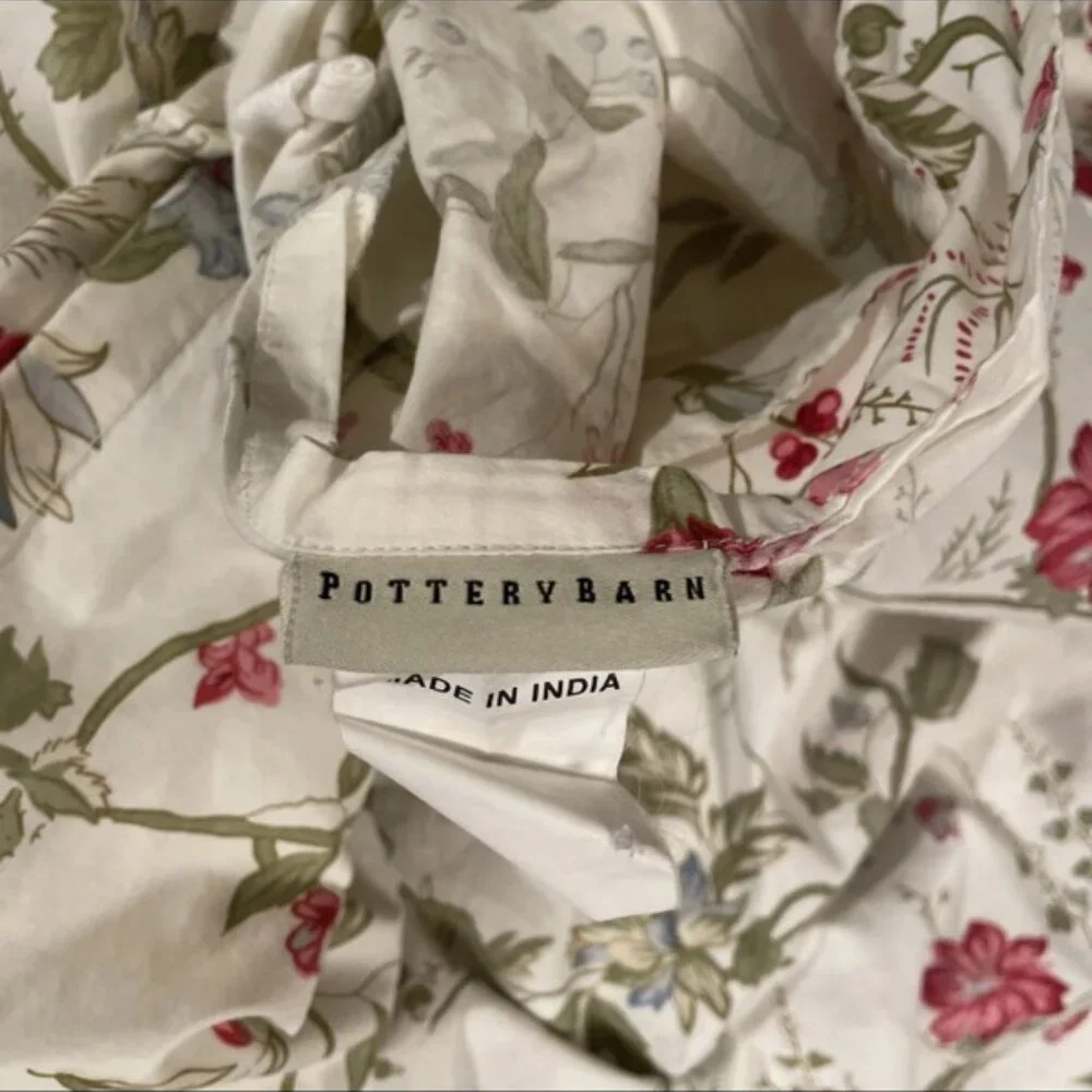 Pottery Barn Vine/Floral Queen/Full Organic Cotton Bedding Set